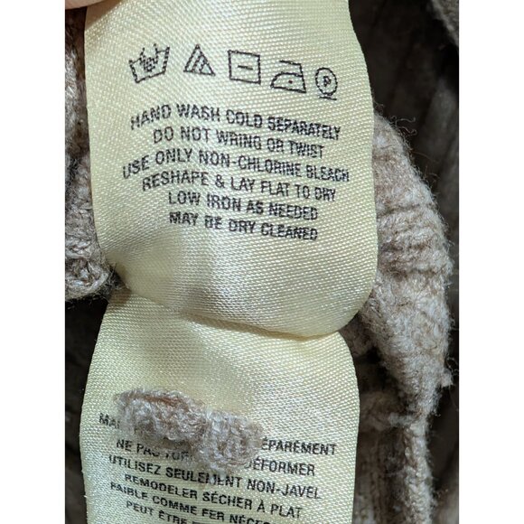 Anthropologie Moth Tisbury Turtleneck Pullover Sweater Tan Knit Womens Large - Picture 10 of 16